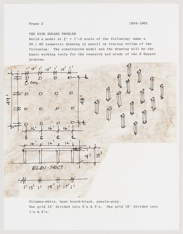 The Nine Square Grid Problem<br>John Hejduk<br>1954-1963